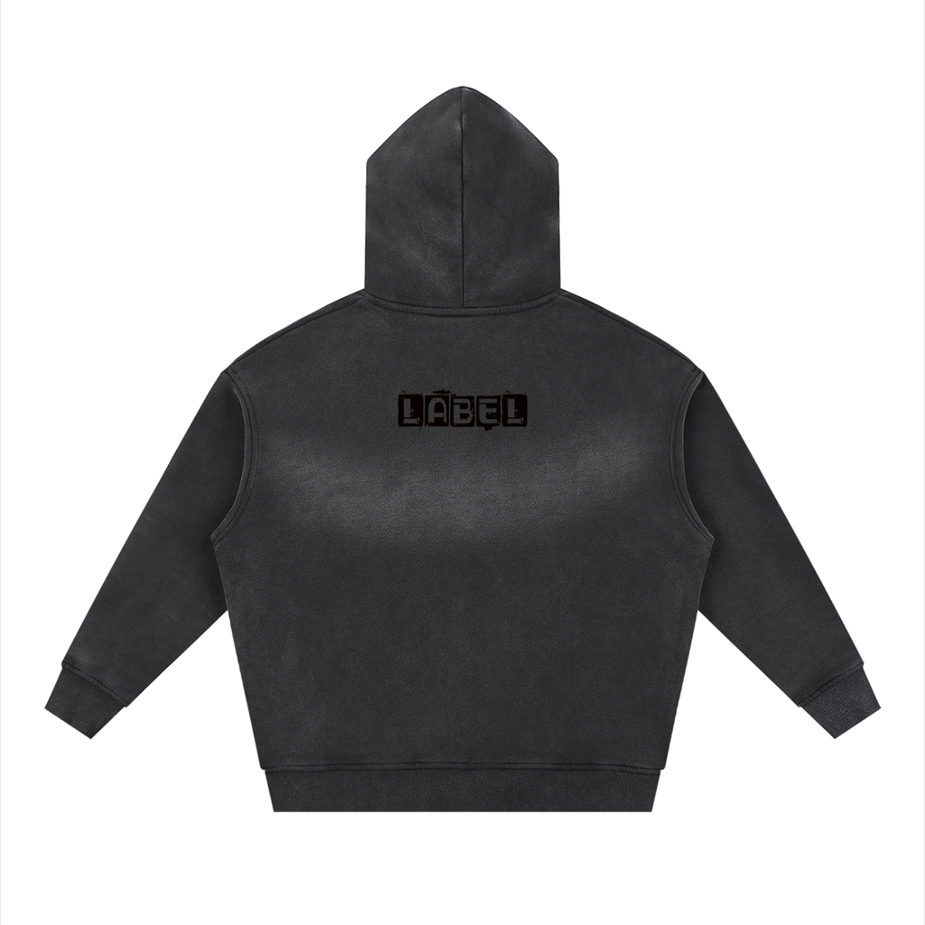 LABEL Sunfade Two-way Zipper Boxy Fleece Hoodie