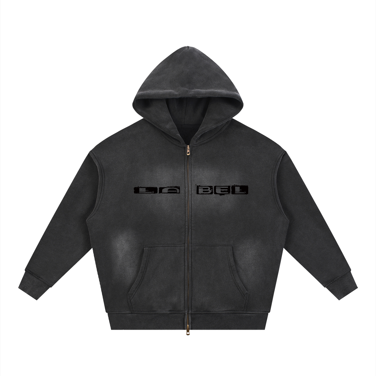 LABEL Sunfade Two-way Zipper Boxy Fleece Hoodie