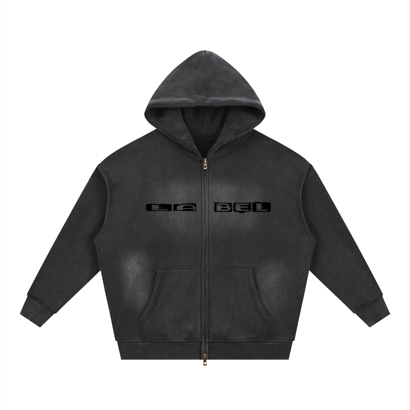 LABEL Sunfade Two-way Zipper Boxy Fleece Hoodie