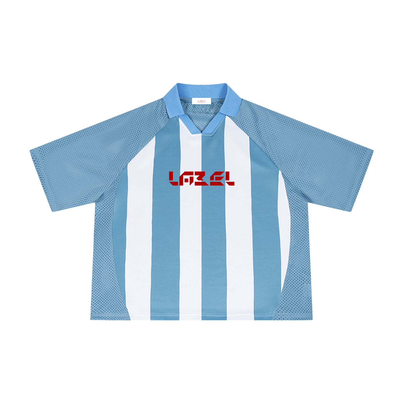 LABEL Unisex Striped Mesh Boxy Soccer Jersey